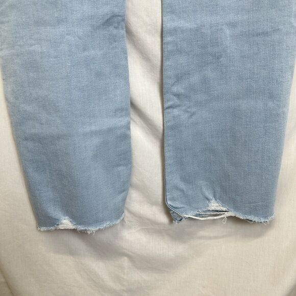 Levis 726 Jeans Women Size 33 Flared Bell Bottoms Stretch‎ Blue Denim Distressed - Picture 5 of 13